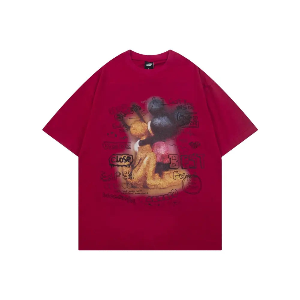 same ANTHEM. Retro Blurred Mickey T-Shirt – Soulmate Streetwear for Men - Red / M