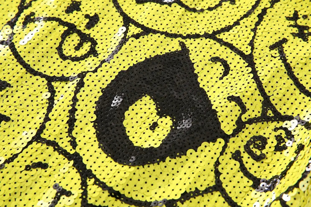 same ANTHEM. Smiley Sequin T-Shirt – Soulmate Streetwear for Besties & Lovers - Yellow / One Size