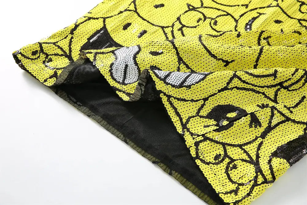 same ANTHEM. Smiley Sequin T-Shirt – Soulmate Streetwear for Besties & Lovers - Yellow / One Size
