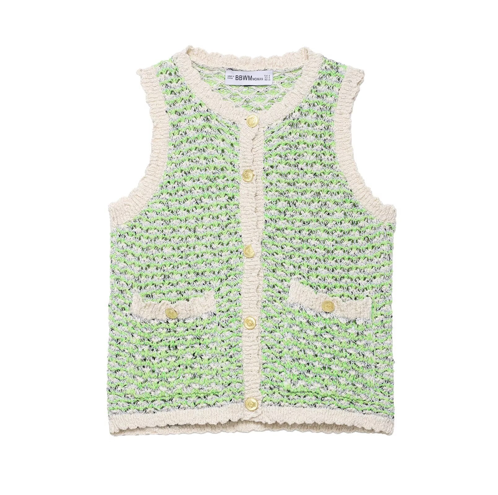same ANTHEM. Soulmate Knit Vest – Sleeveless Round Neck Sweater for Women - Grass green / S