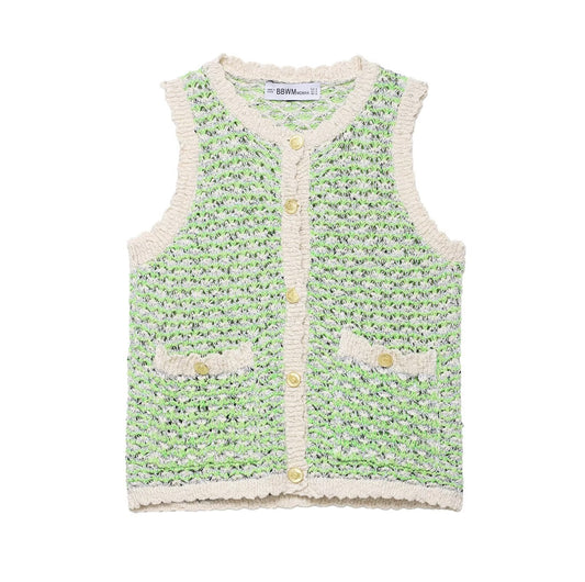 same ANTHEM. Soulmate Knit Vest – Sleeveless Round Neck Sweater for Women - Grass green / S