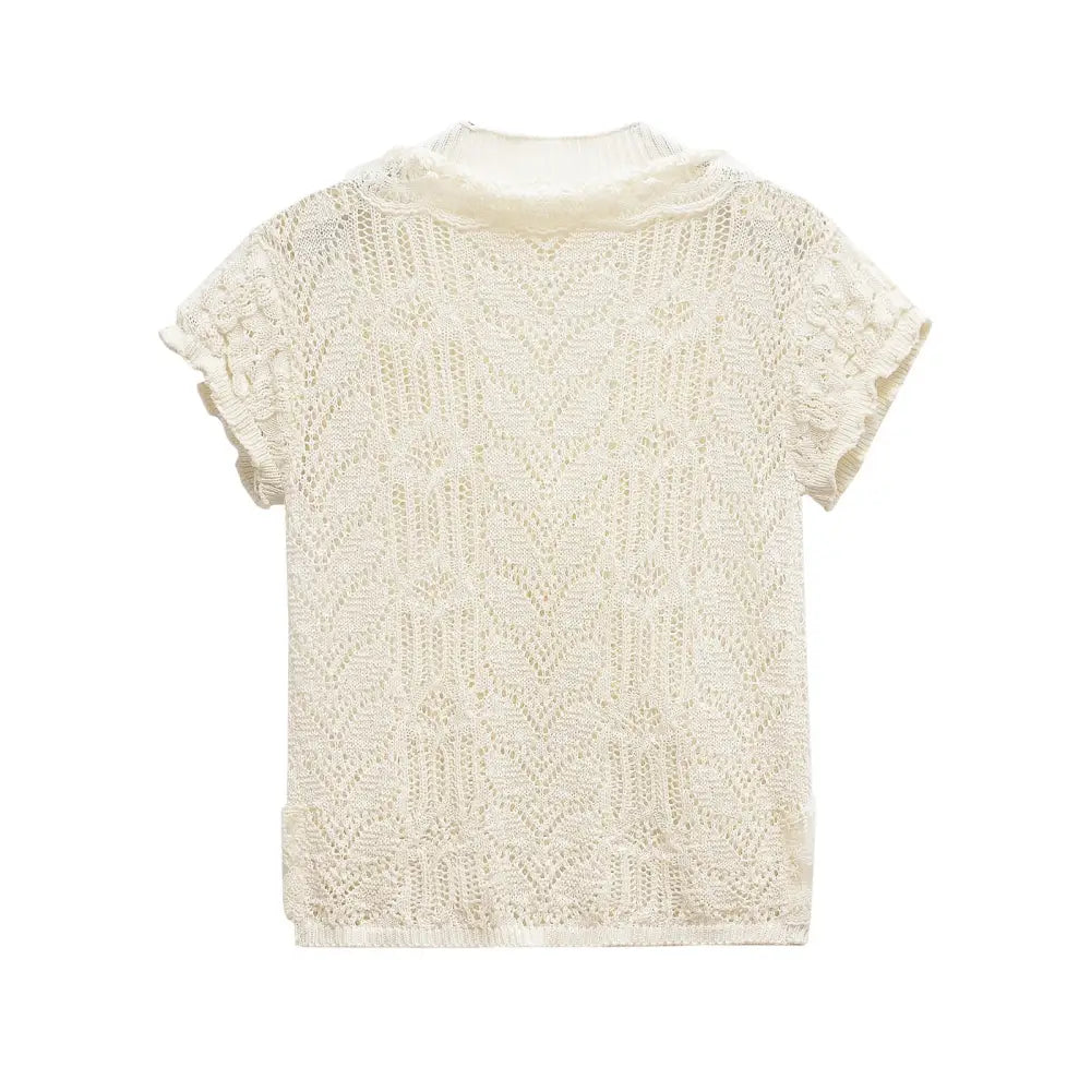 same ANTHEM. Soulmate Mesh Tee – Jacquard Hollow Out Women’s Top | Streetwear for Lovers