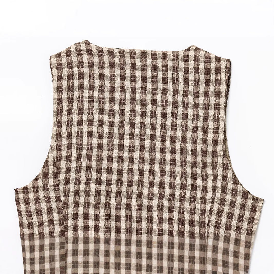 same ANTHEM. Soulmate Plaid Vest – Cinched Sleeveless Streetwear Top for Women