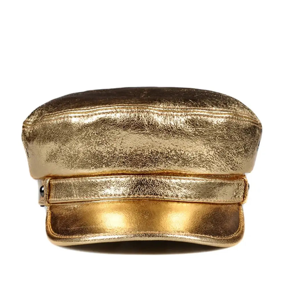 same ANTHEM. Soulmate Streetwear Leather Cap – Korean Navy Hat - Gold / 55-56cm