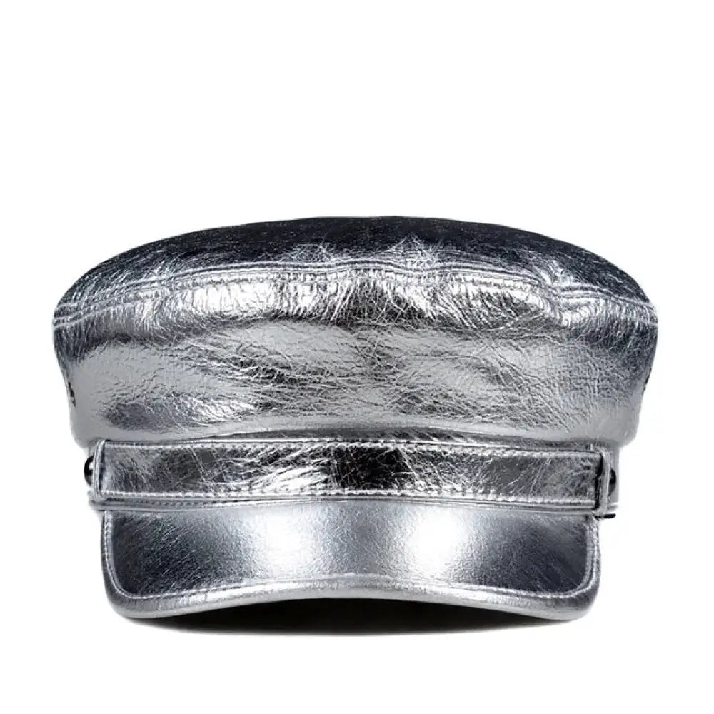 same ANTHEM. Soulmate Streetwear Leather Cap – Korean Navy Hat - Silver / 55-56cm