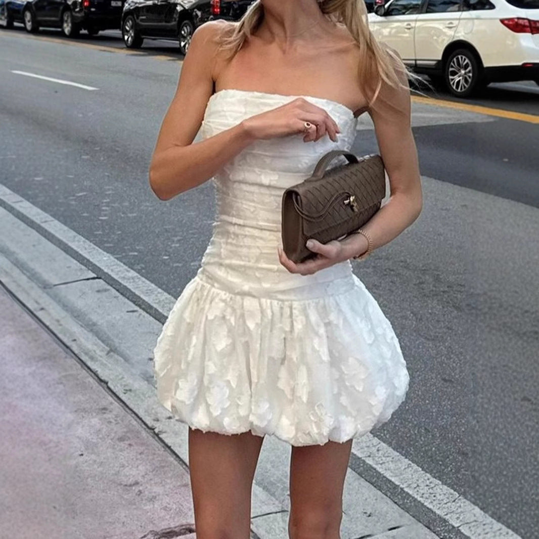 same ANTHEM. Strapless Bubble Skirt – Textured Soulmate Streetwear for Lovers & Besties