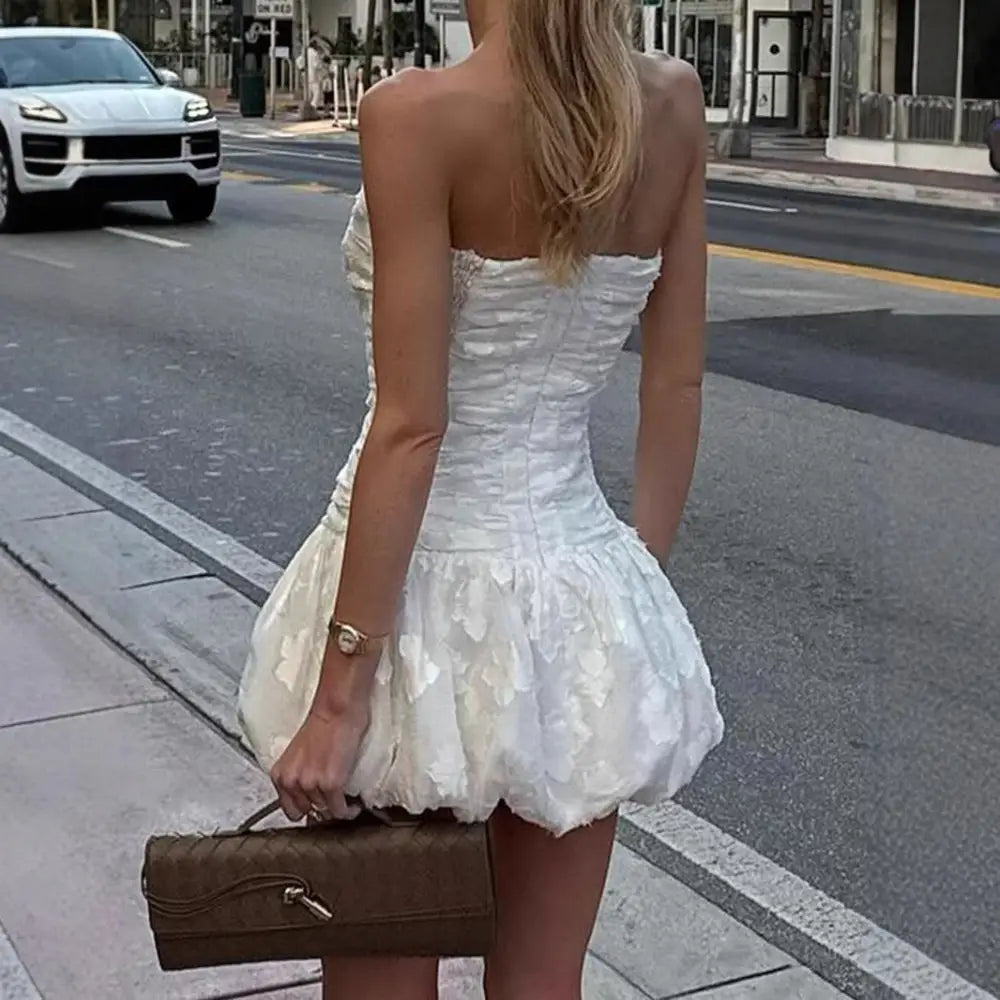 same ANTHEM. Strapless Bubble Skirt – Textured Soulmate Streetwear for Lovers & Besties
