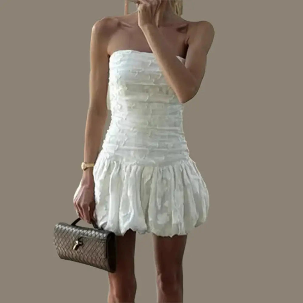 same ANTHEM. Strapless Bubble Skirt – Textured Soulmate Streetwear for Lovers & Besties