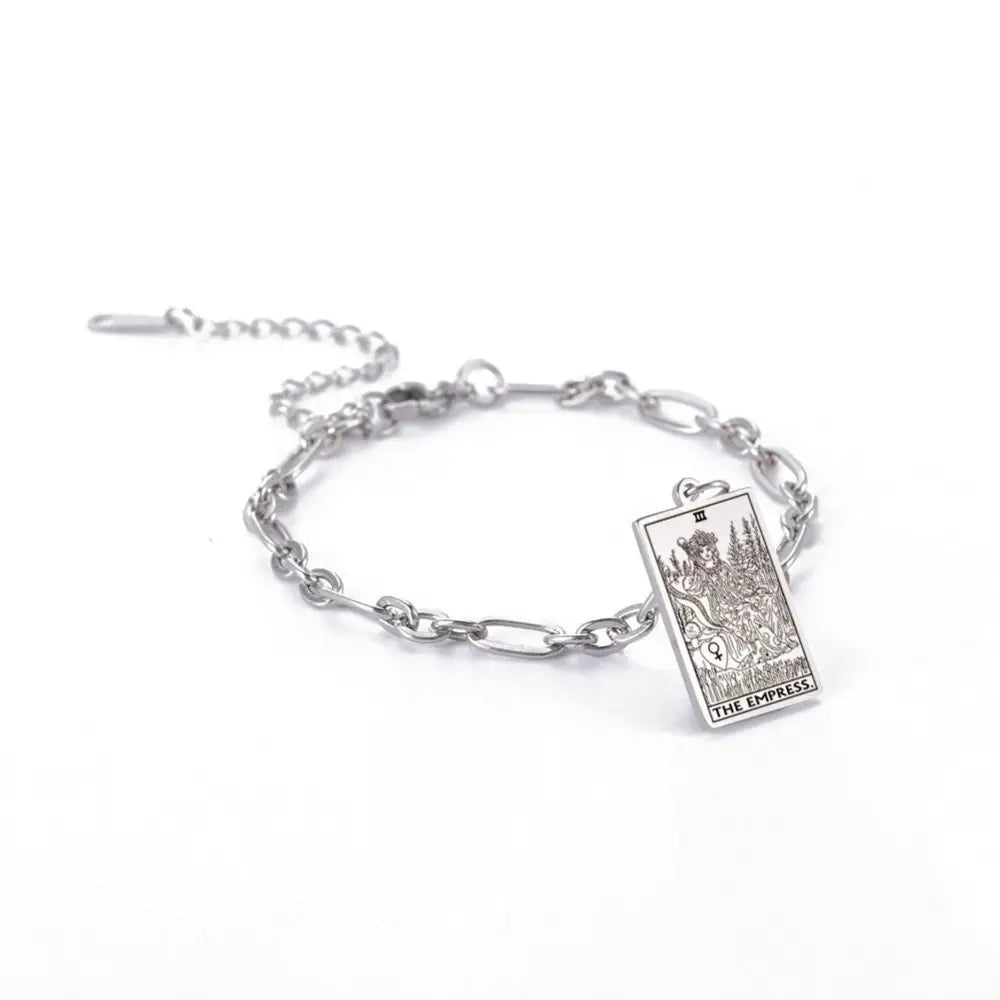 same ANTHEM. Tarot Card Oval Link Bracelet – Soulmate Streetwear Jewelry - Silver / 3 Style