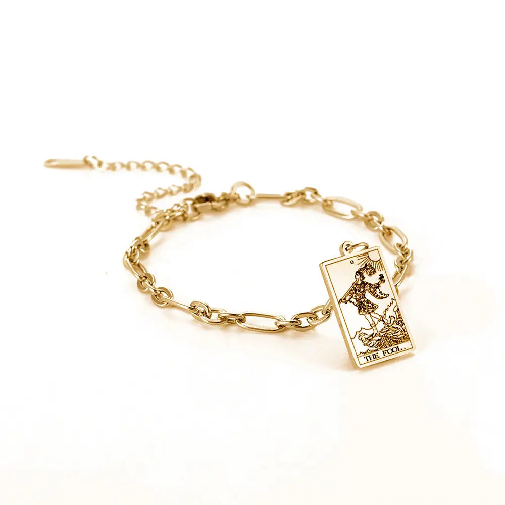 same ANTHEM. Tarot Card Oval Link Bracelet – Soulmate Streetwear Jewelry - Gold / 1 Style