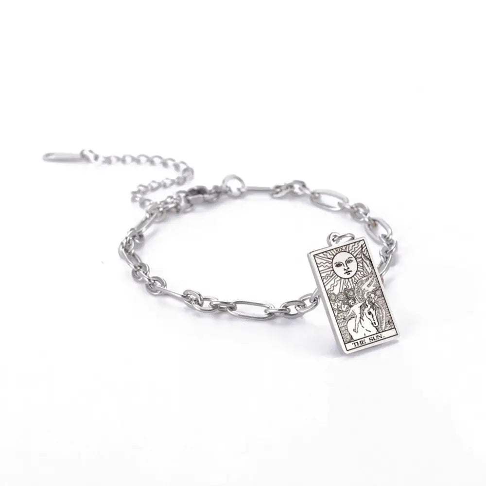 same ANTHEM. Tarot Card Oval Link Bracelet – Soulmate Streetwear Jewelry - Silver / 11 Style