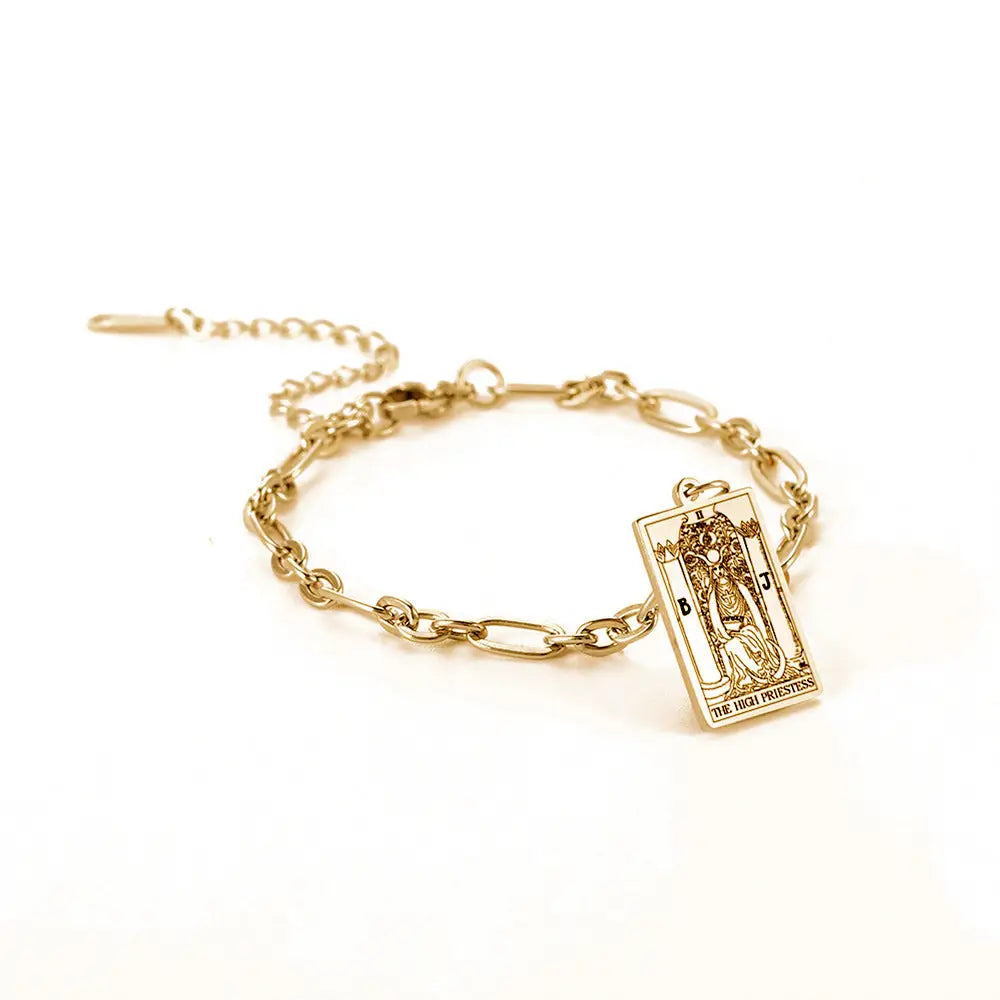 same ANTHEM. Tarot Card Oval Link Bracelet – Soulmate Streetwear Jewelry - Gold / 2 Style