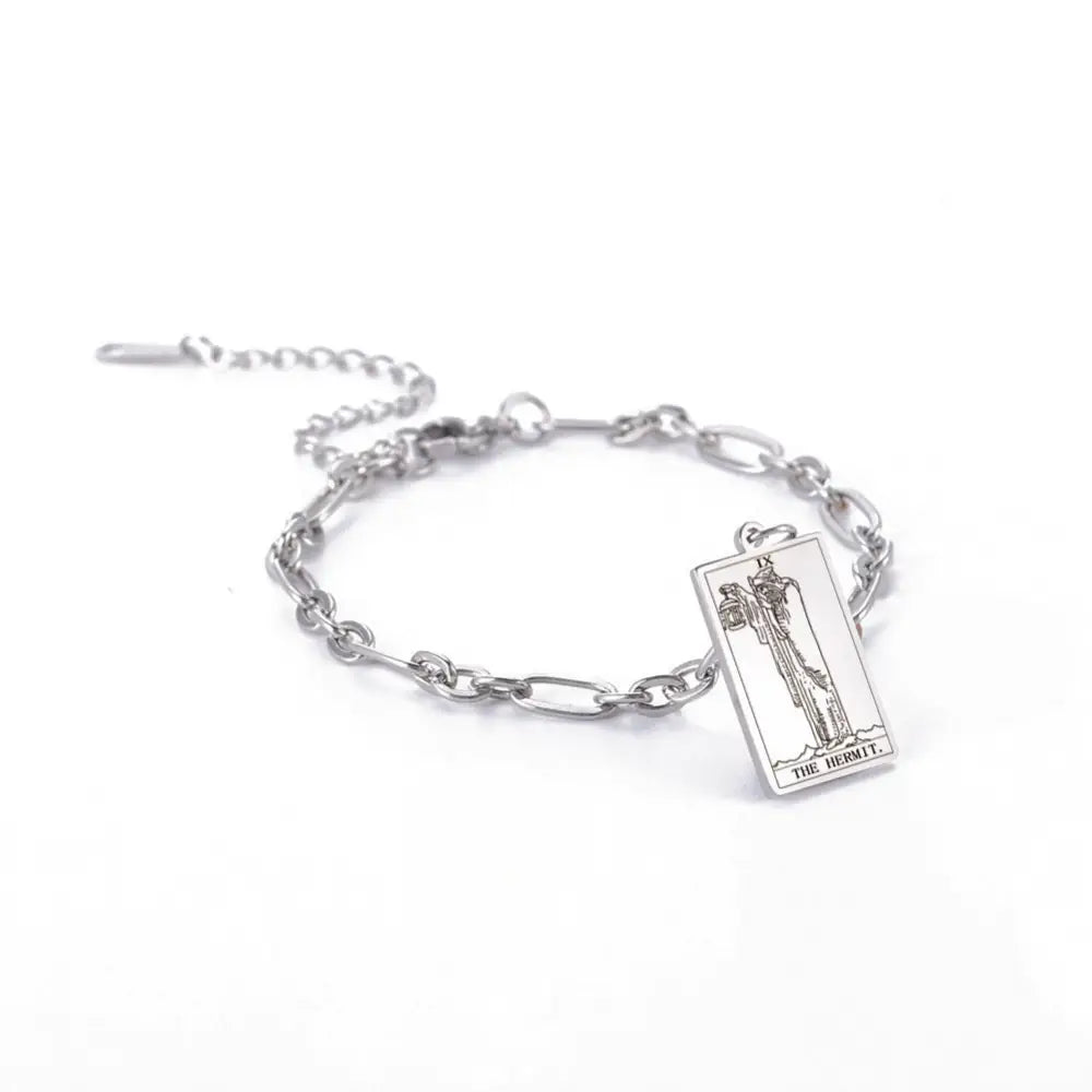 same ANTHEM. Tarot Card Oval Link Bracelet – Soulmate Streetwear Jewelry - Silver / 9 Style