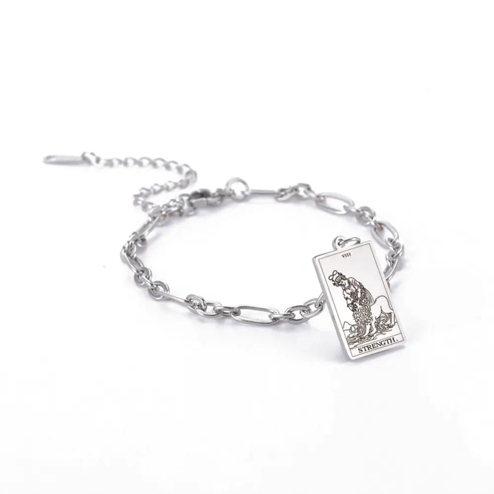 same ANTHEM. Tarot Card Oval Link Bracelet – Soulmate Streetwear Jewelry - Silver / 7 Style
