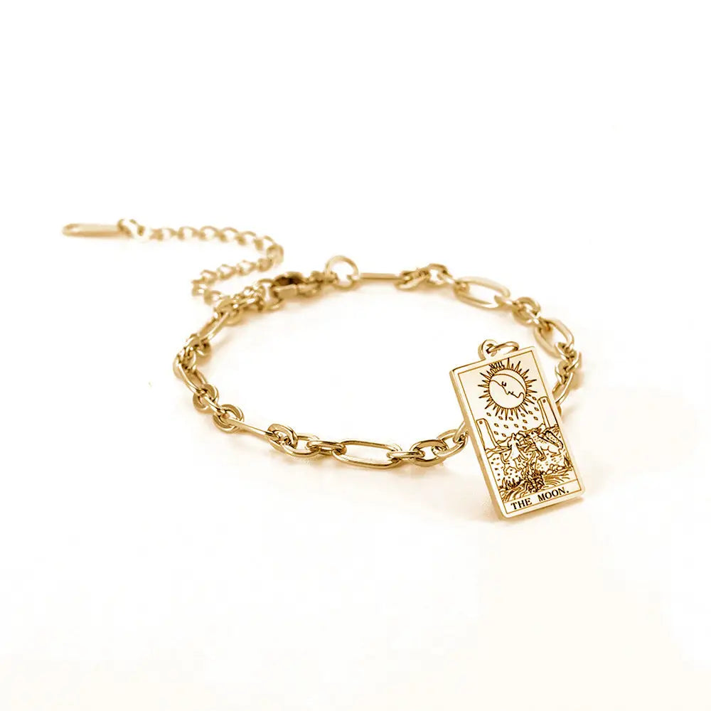 same ANTHEM. Tarot Card Oval Link Bracelet – Soulmate Streetwear Jewelry - Gold / 6 Style