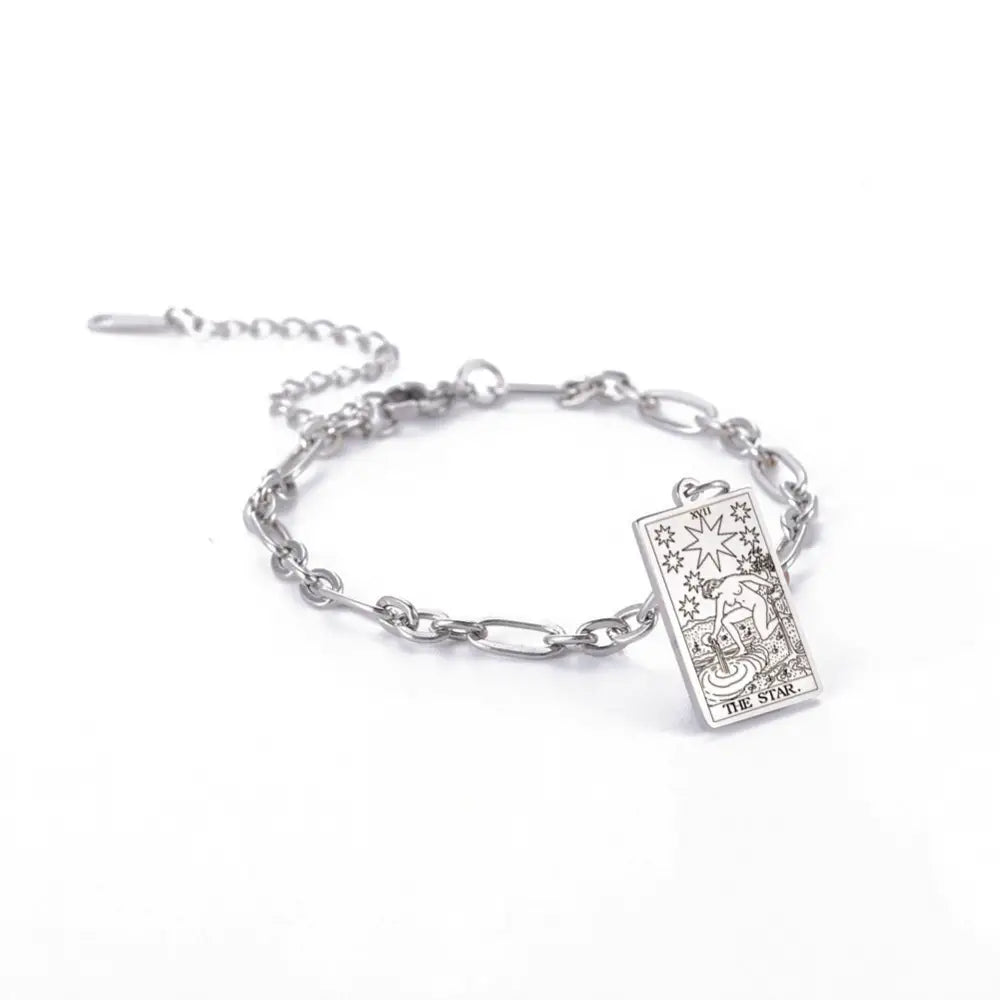 same ANTHEM. Tarot Card Oval Link Bracelet – Soulmate Streetwear Jewelry - Silver / 10 Style