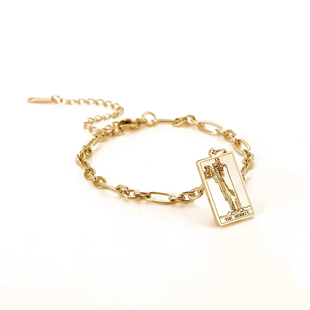 same ANTHEM. Tarot Card Oval Link Bracelet – Soulmate Streetwear Jewelry - Gold / 9 Style
