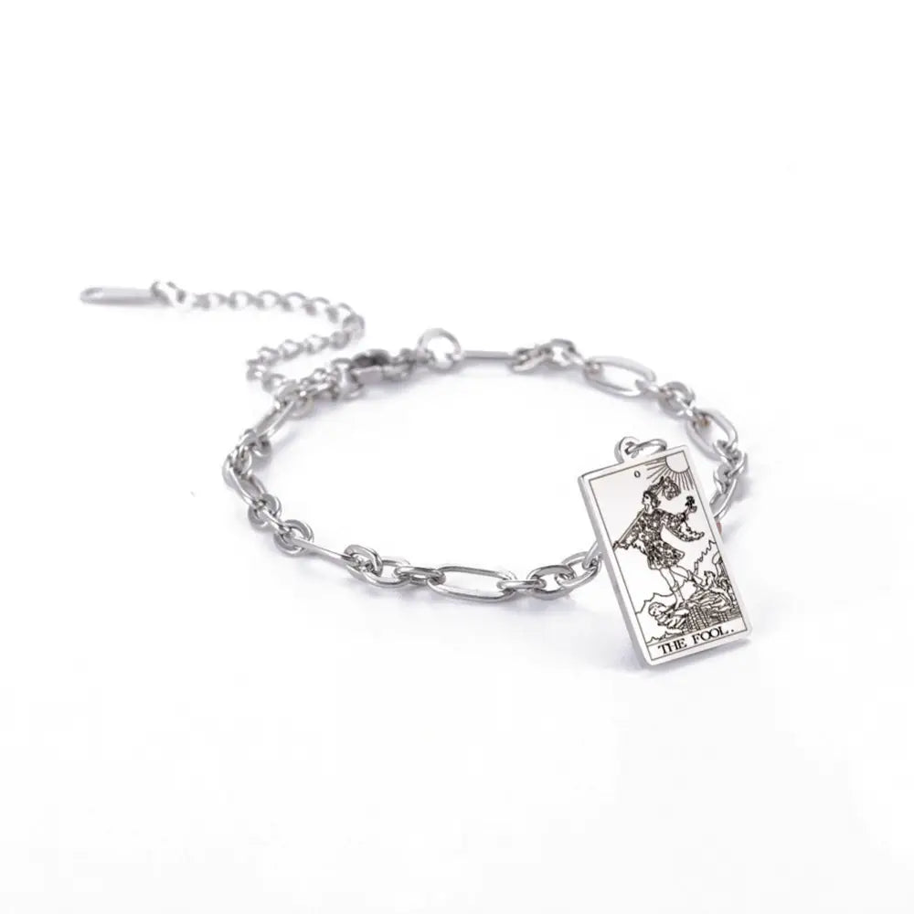 same ANTHEM. Tarot Card Oval Link Bracelet – Soulmate Streetwear Jewelry - Silver / 1 Style