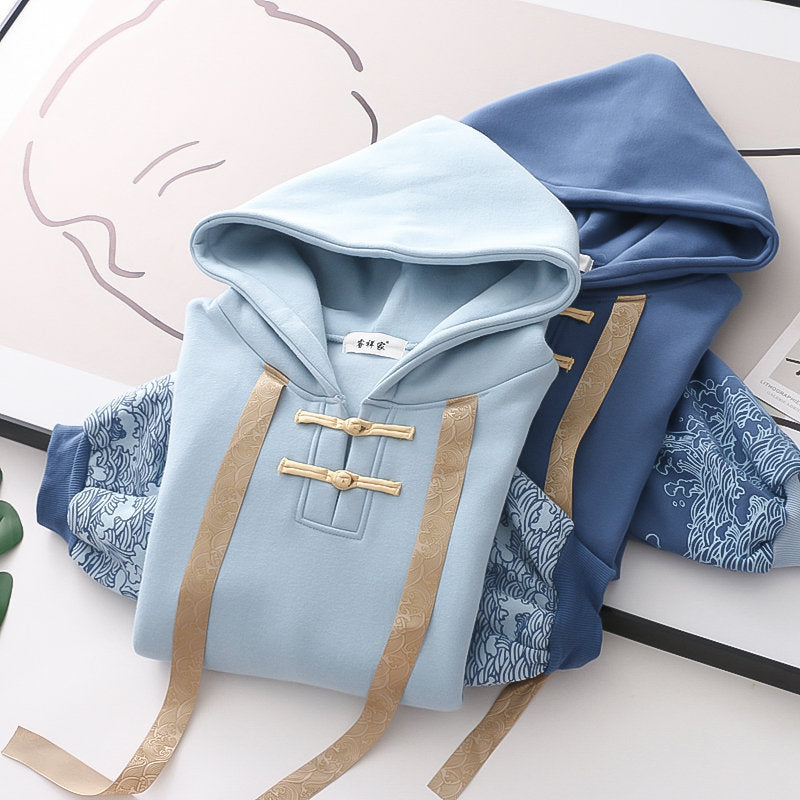 same ANTHEM. Wave Print Fleece Hoodie – Chinese Tradition Meets Soulmate Streetwear