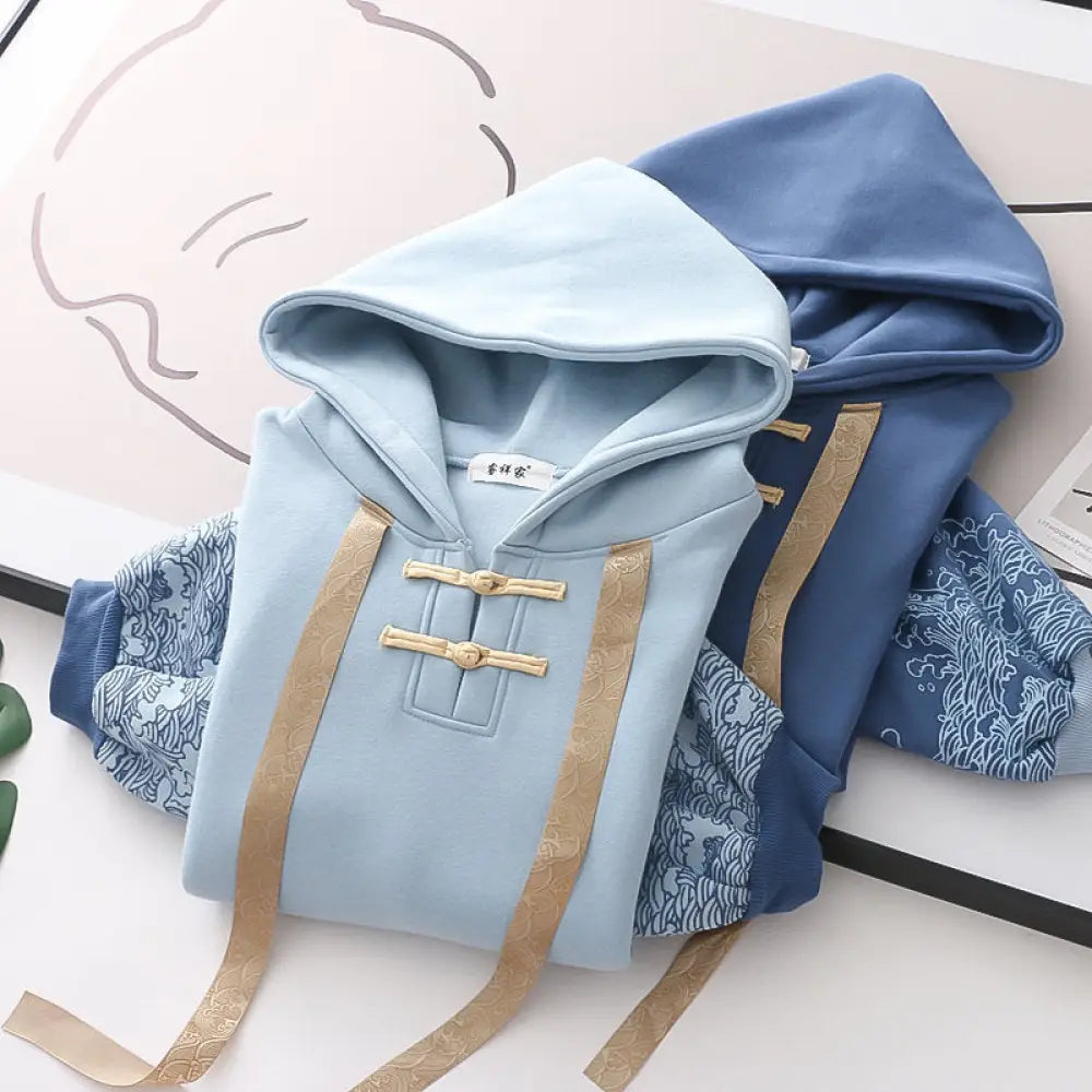 same ANTHEM. Wave Print Fleece Hoodie – Chinese Tradition Meets Soulmate Streetwear