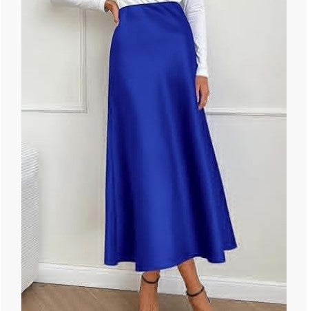 Satin Fishtail Skirt for Women | Lover’s Skirt for Friends & Soulmates | same ANTHEM - Royal Blue / L