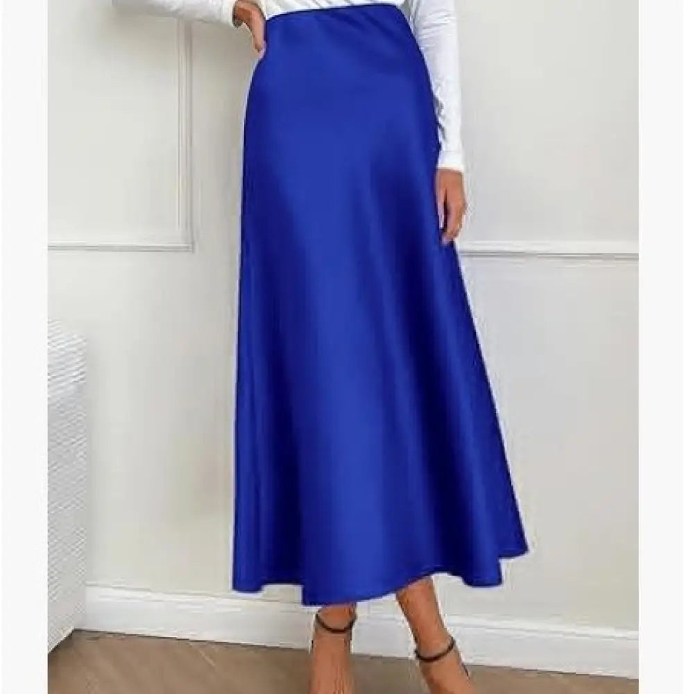 Satin Fishtail Skirt for Women | Lover’s Skirt for Friends & Soulmates | same ANTHEM - Royal Blue / L