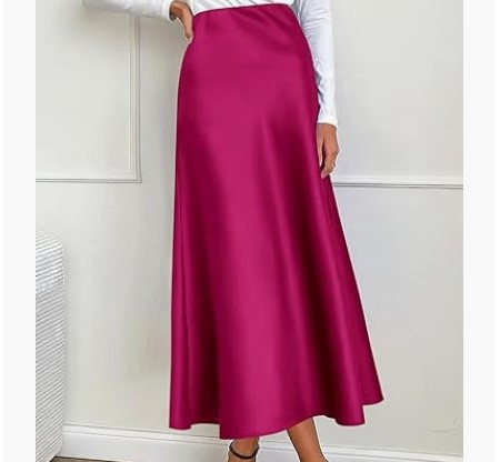 Satin Fishtail Skirt for Women | Lover’s Skirt for Friends & Soulmates | same ANTHEM - Rose Red / L