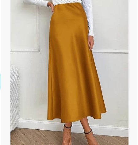 Satin Fishtail Skirt for Women | Lover’s Skirt for Friends & Soulmates | same ANTHEM - Yellow / L
