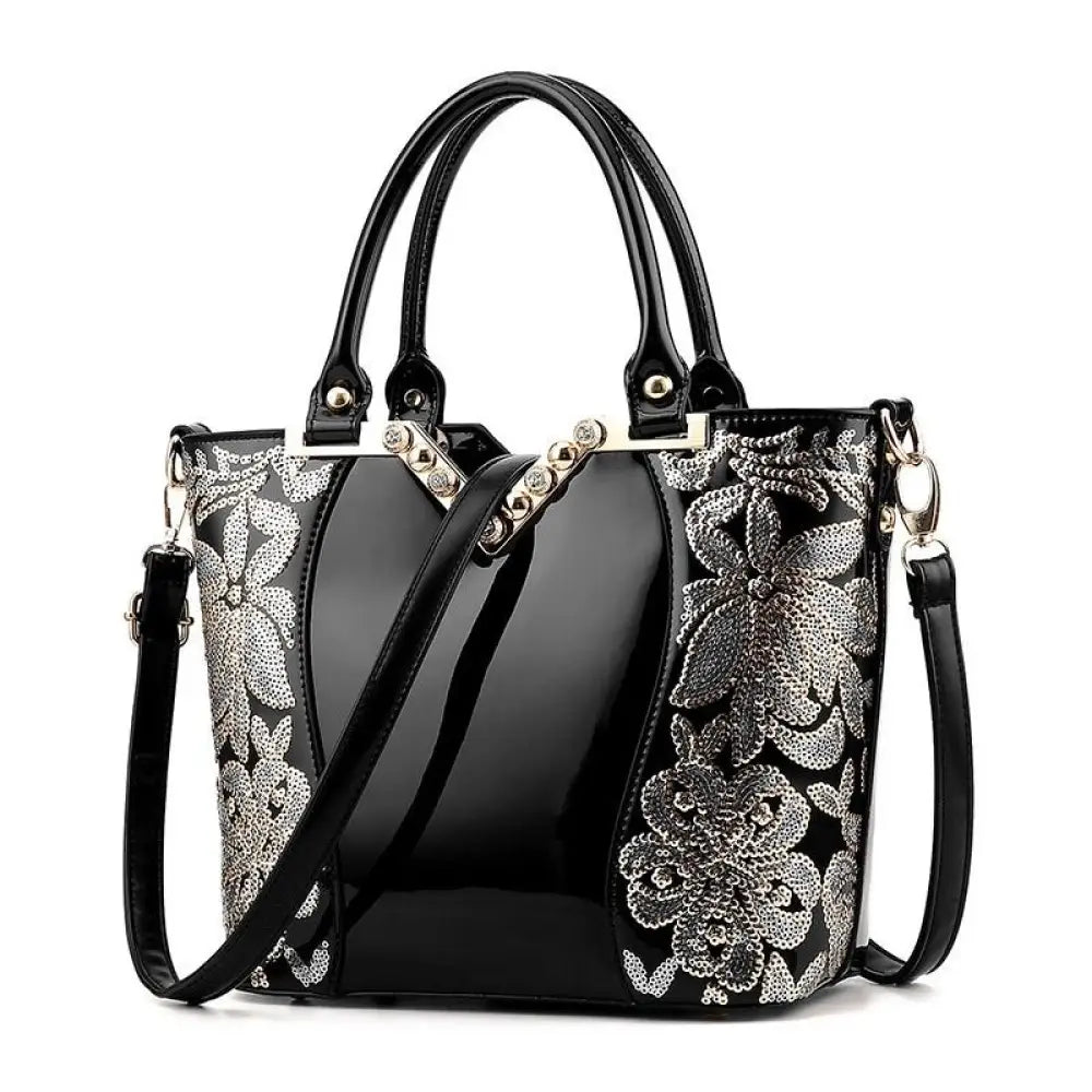 Sequin Diamond Shoulder Bag | same ANTHEM. - Black / 33*13*24.5cm