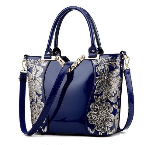 Sequin Diamond Shoulder Bag | same ANTHEM. - Blue / 33*13*24.5cm