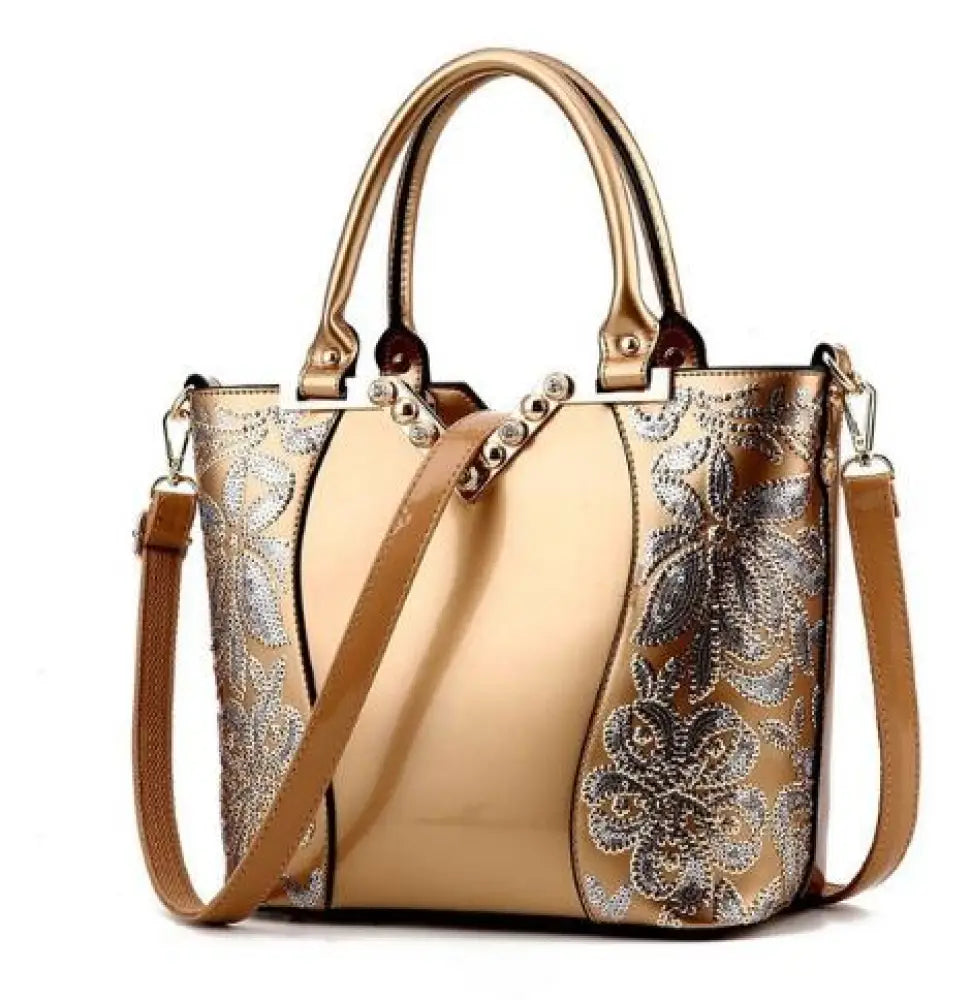 Sequin Diamond Shoulder Bag | same ANTHEM. - Gold / 33*13*24.5cm