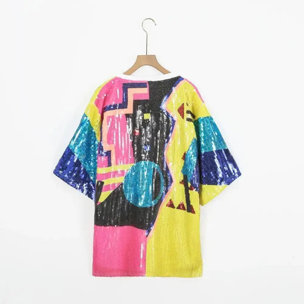 Sequin Streetwear T-Shirt Women – Hip Hop Nightclub Vibes | same ANTHEM. - Yellow / One Size