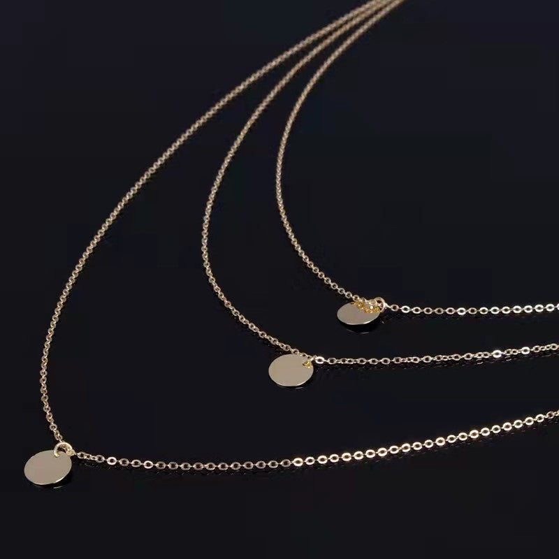 Sequined Clavicle Necklace | Boho Chic Lovers Pendant | same ANTHEM - Gold