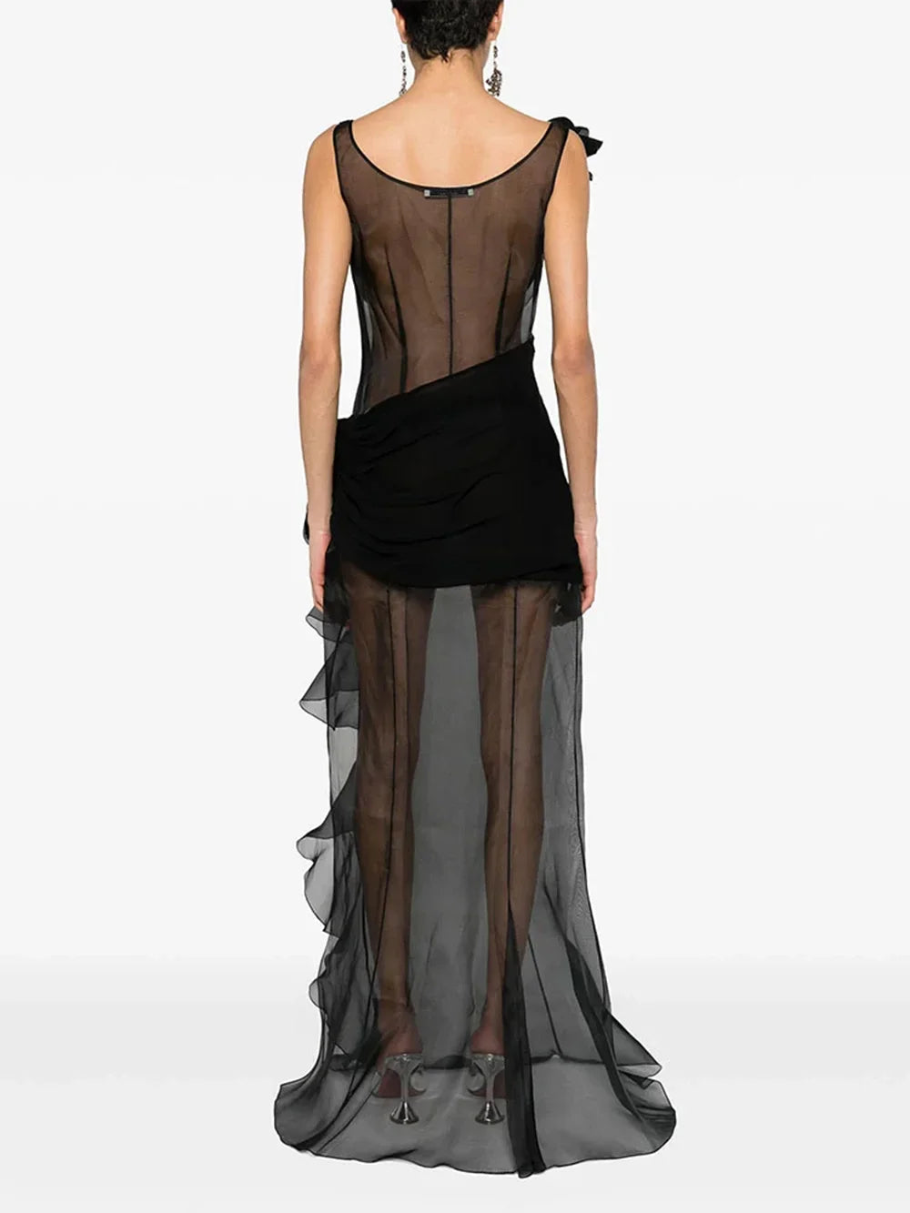 Sheer Floral Ruffle Maxi Dress – Dreamy Summer Gown | same ANTHEM