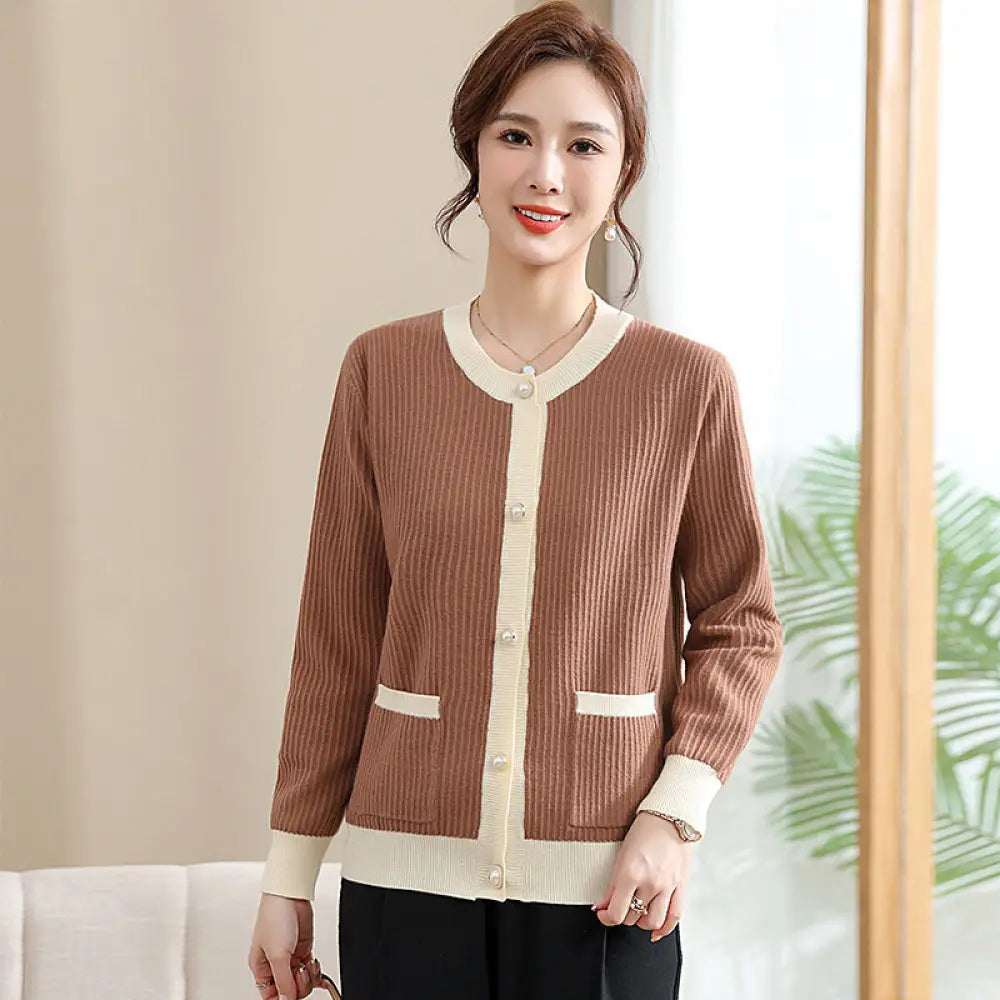 Short Knitted Outdoor Cardigan – Chic & Versatile Layer | same ANTHEM - Brown / 2XL