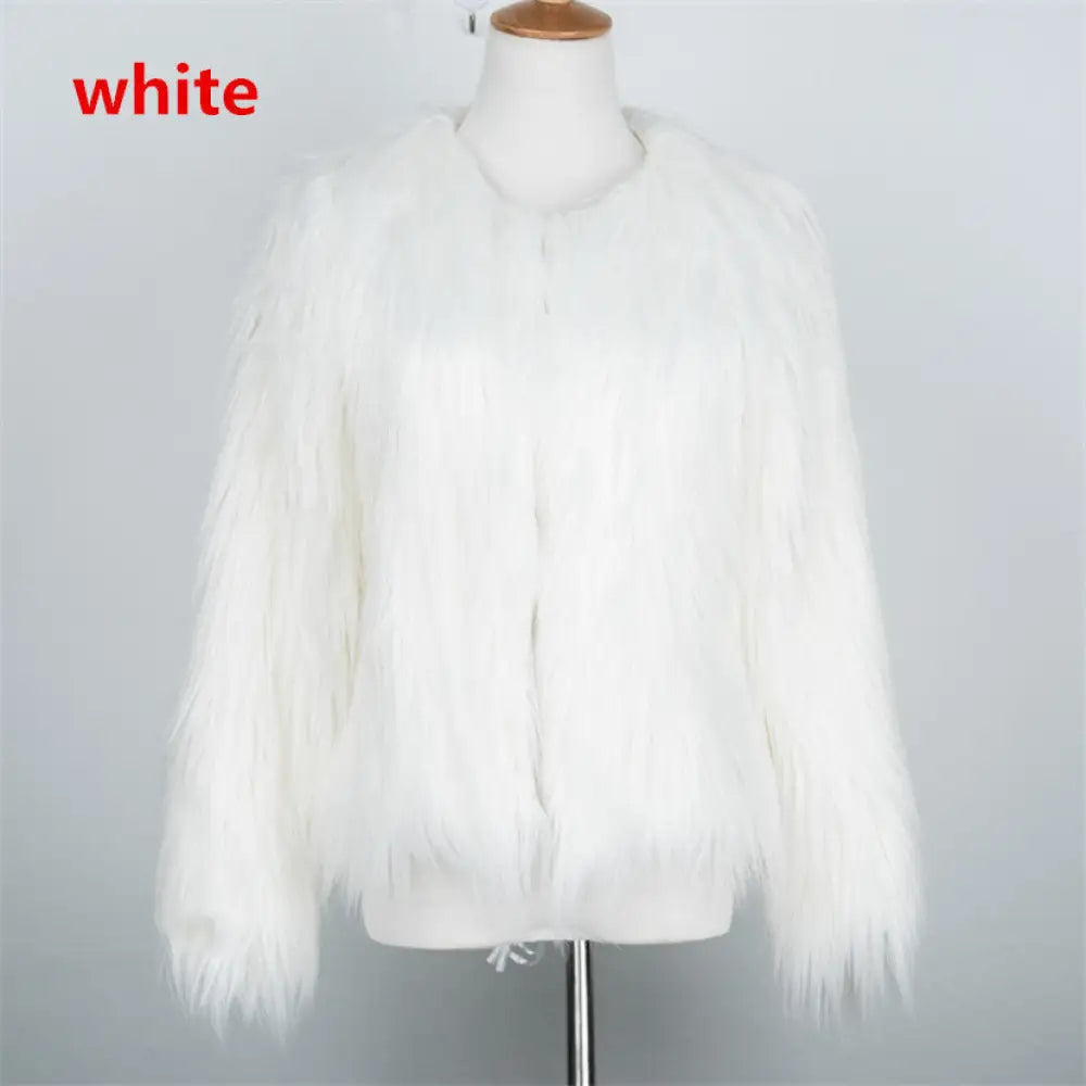 Short Plus Size Fur Coat for Women | Cozy Winter Outerwear | same ANTHEM. - White / L