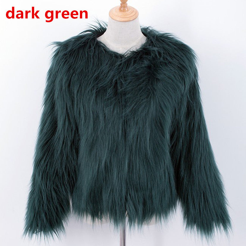 Short Plus Size Fur Coat for Women | Cozy Winter Outerwear | same ANTHEM. - Green / L