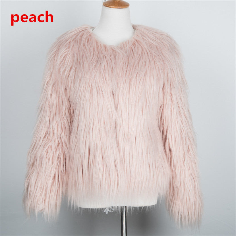 Short Plus Size Fur Coat for Women | Cozy Winter Outerwear | same ANTHEM. - Lotus Root Starch / L
