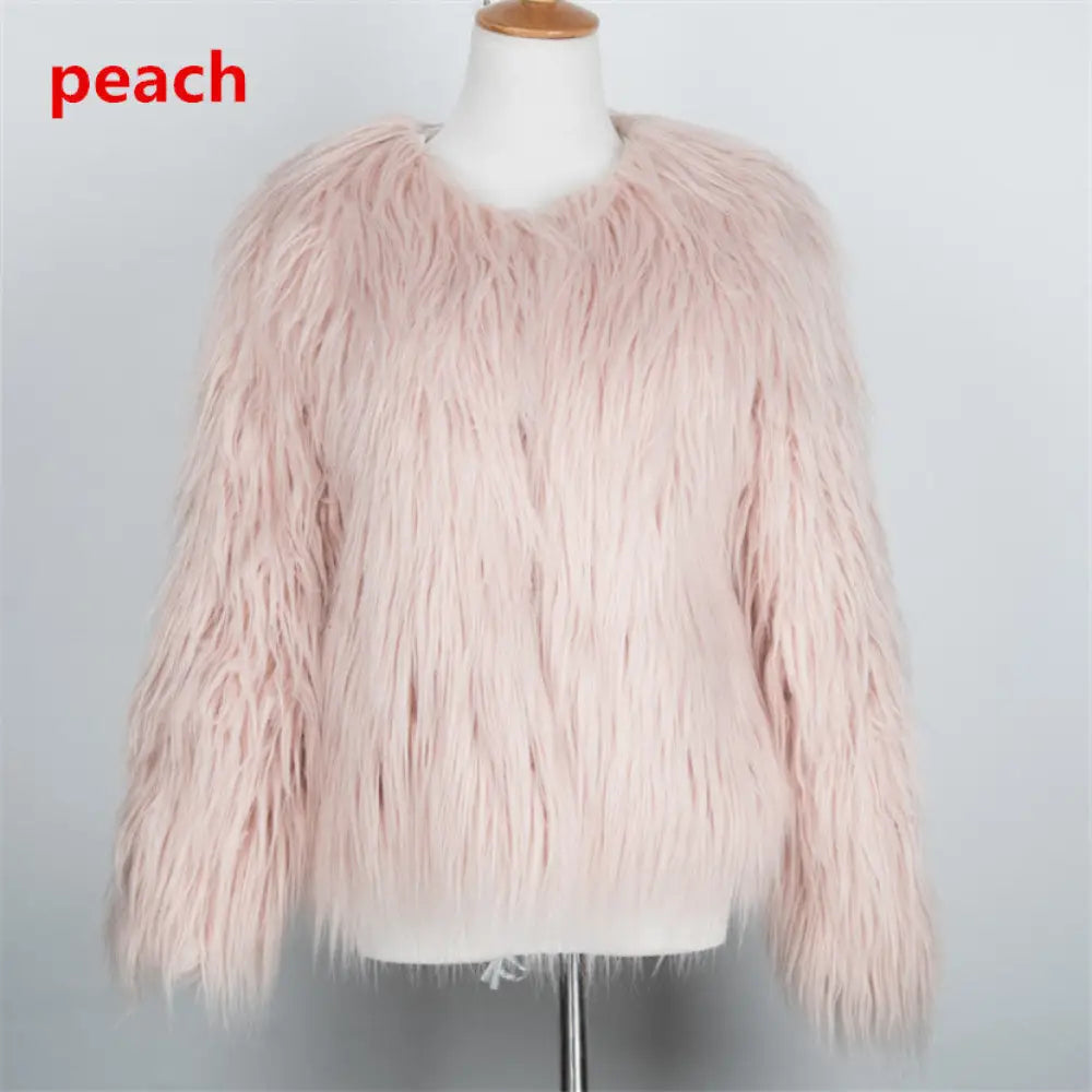 Short Plus Size Fur Coat for Women | Cozy Winter Outerwear | same ANTHEM. - Lotus Root Starch / L
