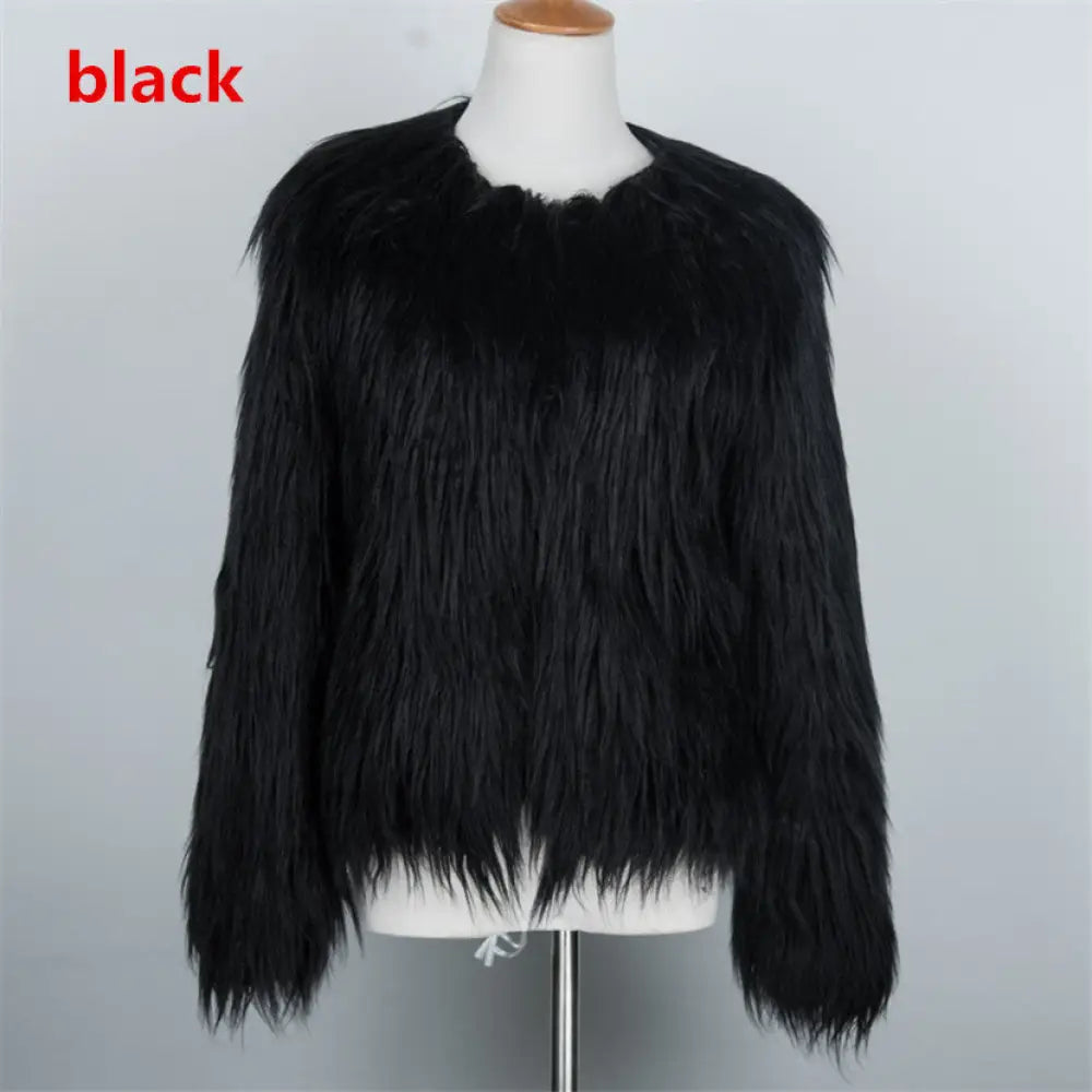 Short Plus Size Fur Coat for Women | Cozy Winter Outerwear | same ANTHEM. - Black / L