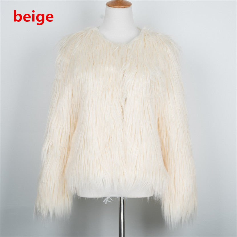 Short Plus Size Fur Coat for Women | Cozy Winter Outerwear | same ANTHEM. - Beige / L