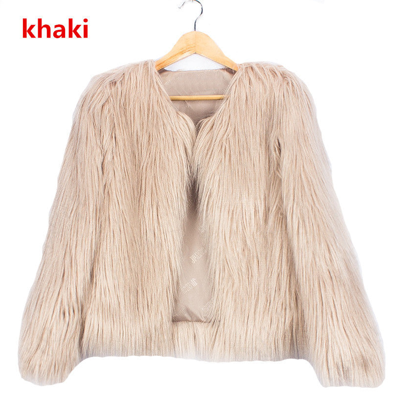 Short Plus Size Fur Coat for Women | Cozy Winter Outerwear | same ANTHEM. - Khaki / L
