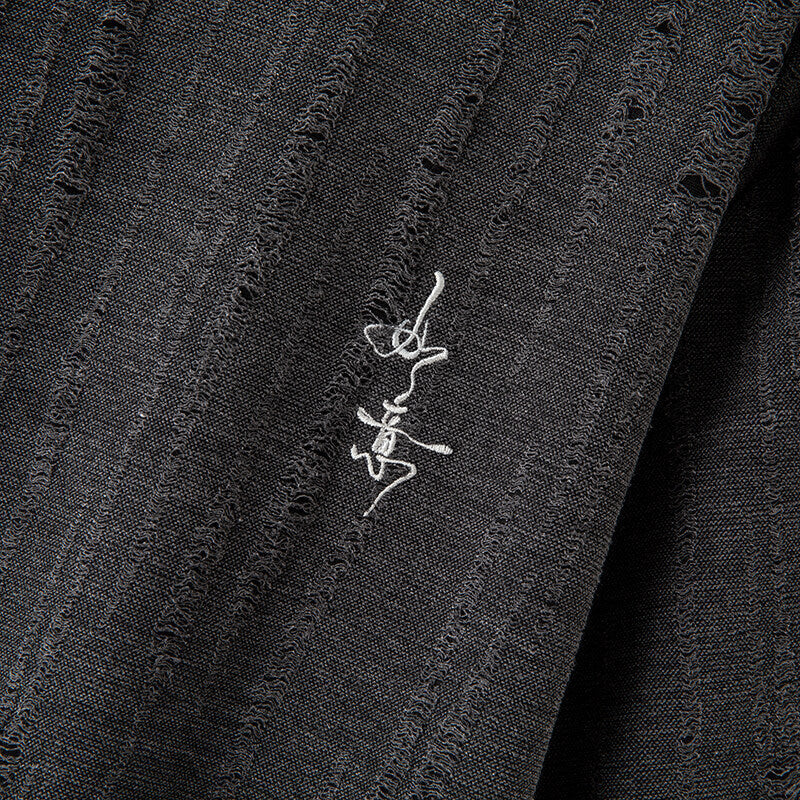 Short Sleeve Embroidered T-Shirt – Breathable Streetwear with Distressed Detail | same ANTHEM