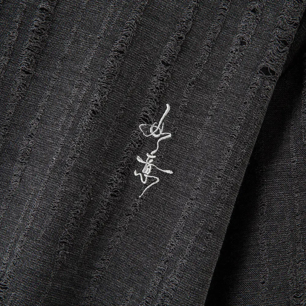 Short Sleeve Embroidered T-Shirt – Breathable Streetwear with Distressed Detail | same ANTHEM