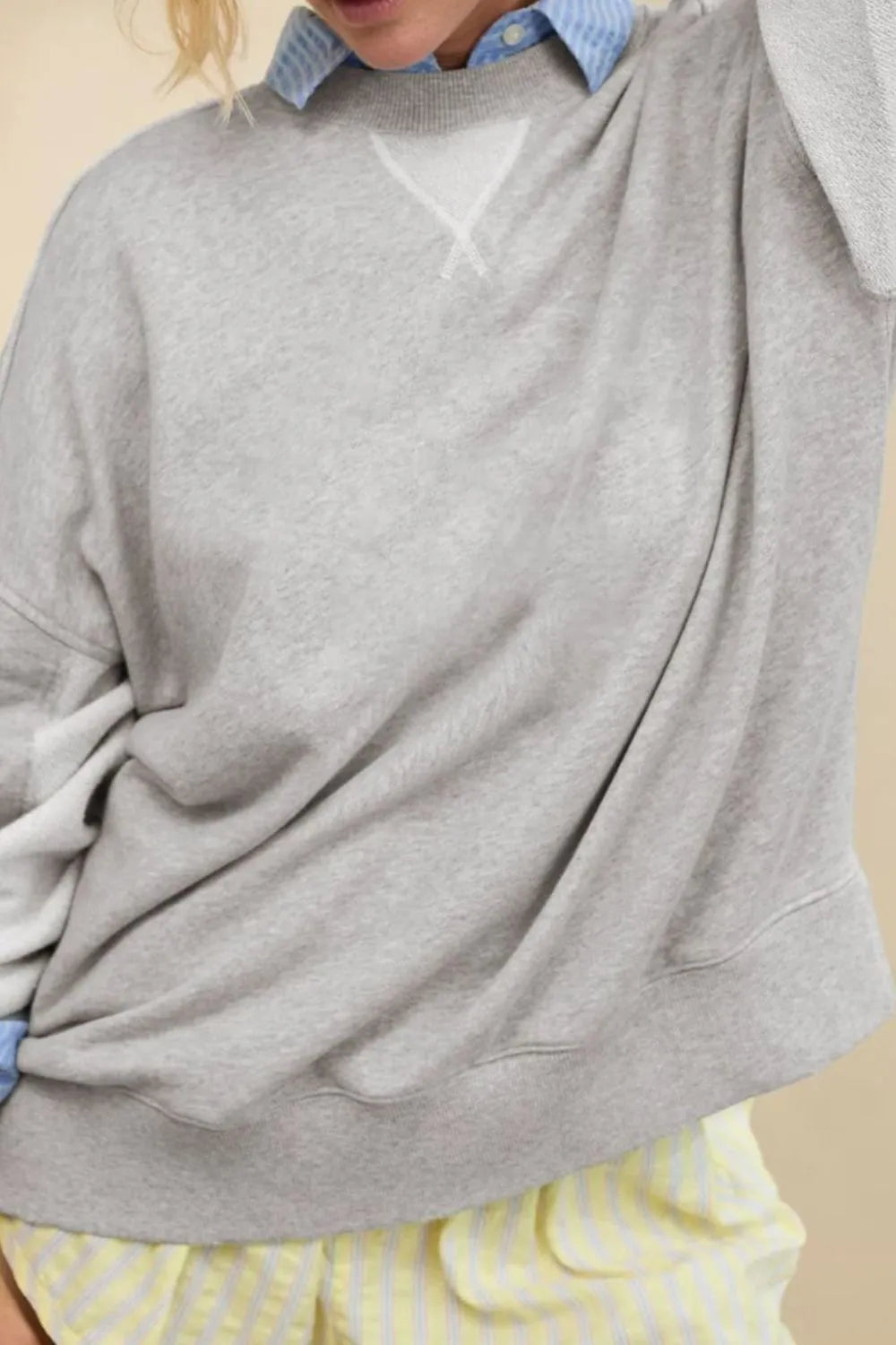 Side Slit Streetwear Sweatshirt – same ANTHEM | Casual Style for Soulmates & Lovers - Gray / XL
