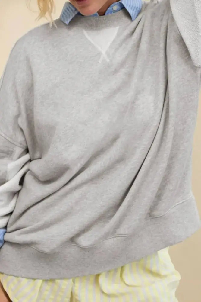Side Slit Streetwear Sweatshirt – same ANTHEM | Casual Style for Soulmates & Lovers - Gray / XL