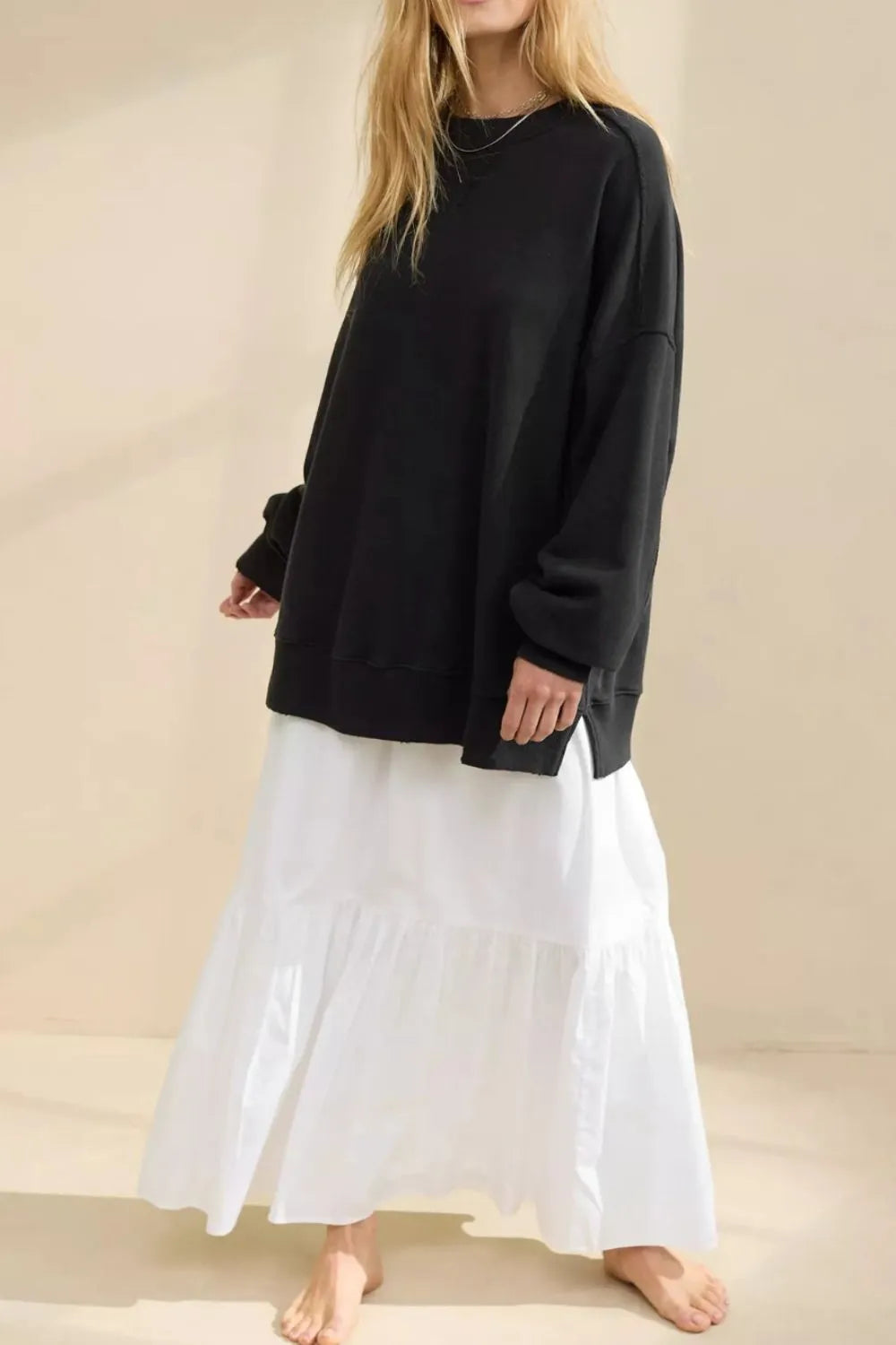 Side Slit Streetwear Sweatshirt – same ANTHEM | Casual Style for Soulmates & Lovers
