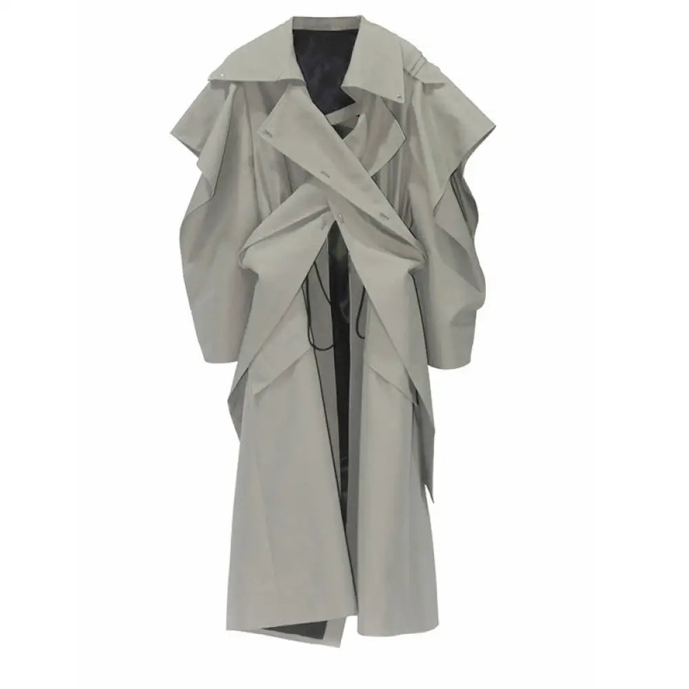 Silhouette Trench Coat | same ANTHEM. - Grey green / S