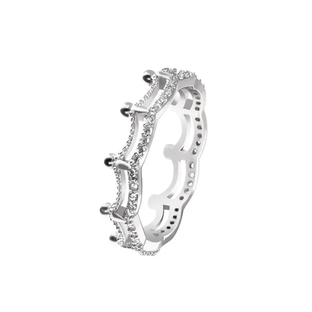 Silver Crown Ring with Inlay Diamond – Fashion For Lovers | same ANTHEM