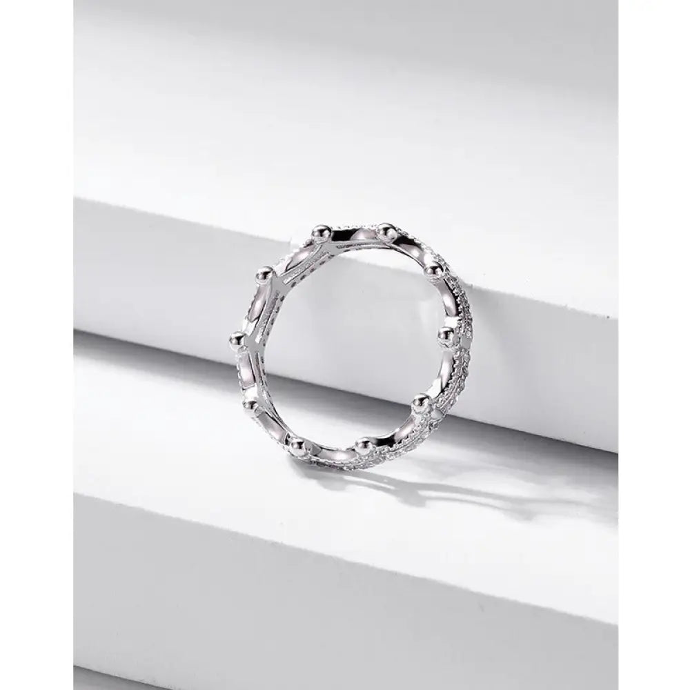 Silver Crown Ring with Inlay Diamond – Fashion For Lovers | same ANTHEM